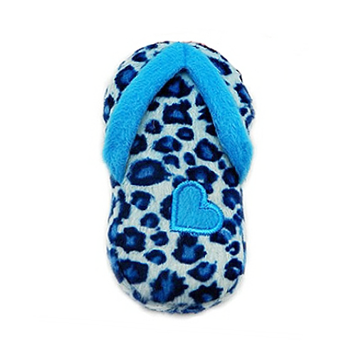 Blue Leopard Sandal Plush Dog Toy