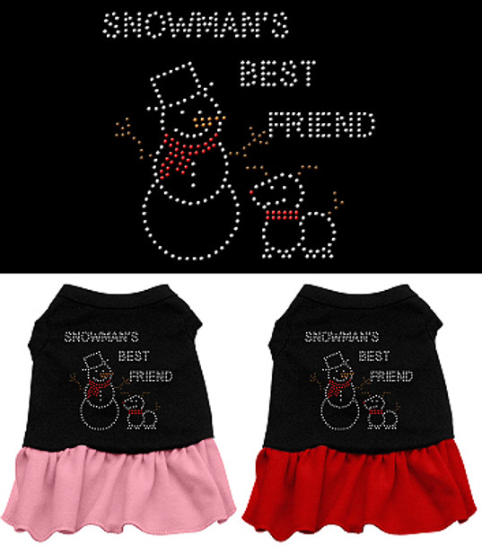 Snowmans Best Friend Rhinestone Dog Dress