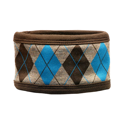 Brown and Turquoise Argyle Dog Belly Band