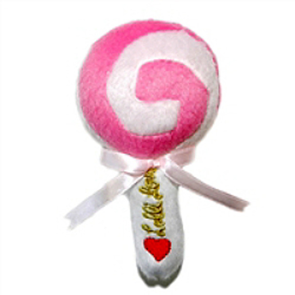 Lolli Love Cherry Pink Lollipop Plush Dog Toy