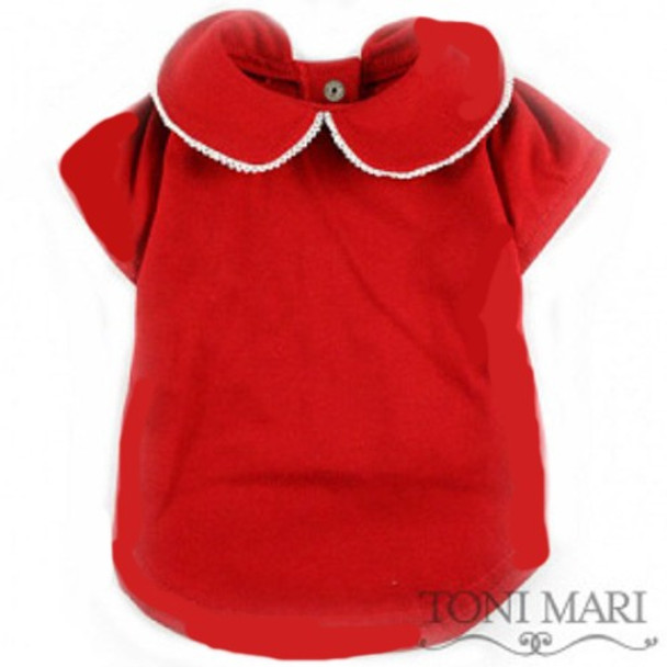 Laced Classic Red Knit Dog Blouse