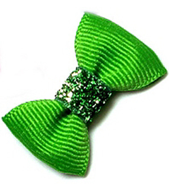 Dog Hair Bow Barrette - Precious Apple Green