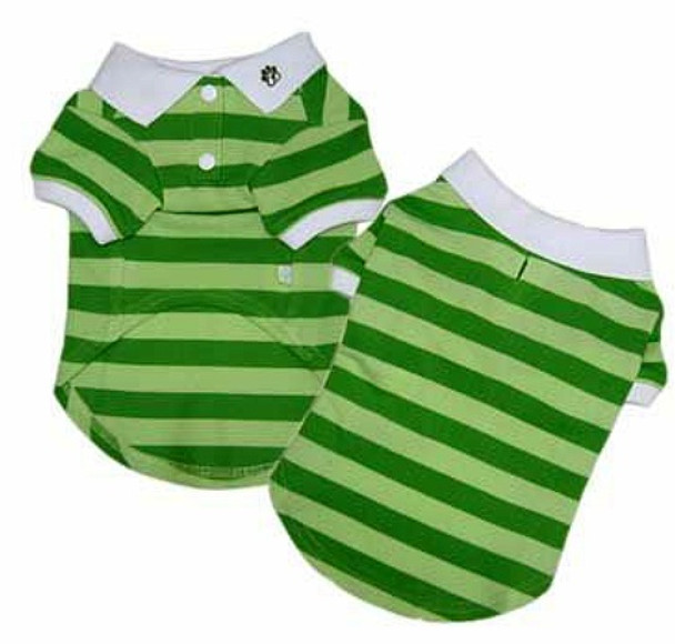 PP Striped Polo Dog Shirt - Green