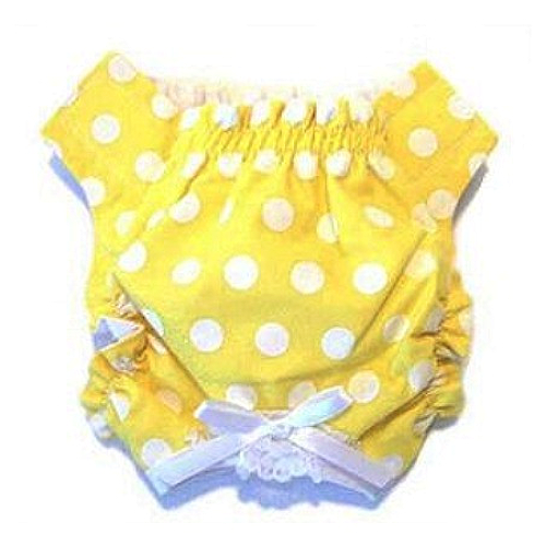 Dog Panty - Yellow & White Polka Dot