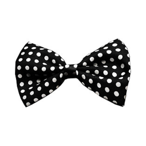 Swiss Dot Black & White Dog Bow Tie