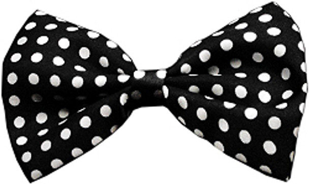 Swiss Dot Black & White Dog Bow Tie