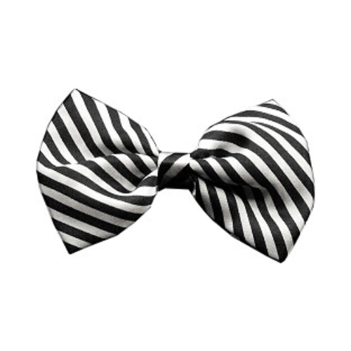 Black & White Thin Striped Dog Bow Tie