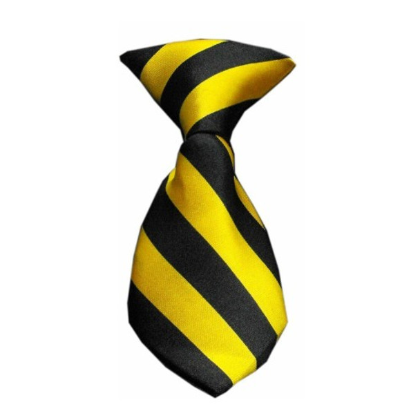 Black & Yellow Stripe Dog Neck Tie
