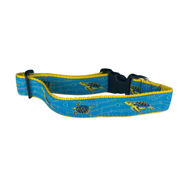 Sea Turtles Dog Collars - 3/4 & 1 1/4