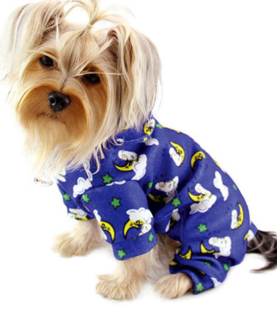 Blue Sleeping Sheep & Moons Cotton Dog Pajamas