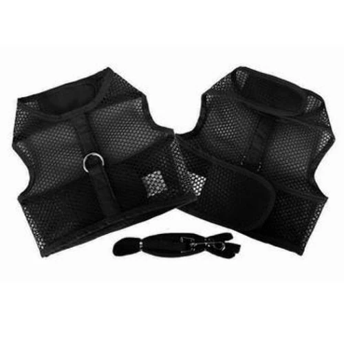 Solid Black Cool Mesh Netted Dog Harness, S