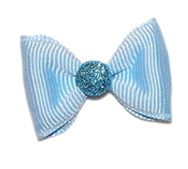 Dog Hair Bow Barrette - Bunny Tail Blue