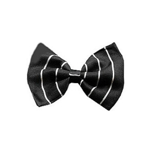 Black & White Pinstripe Dog Bow Tie - Small & Medium