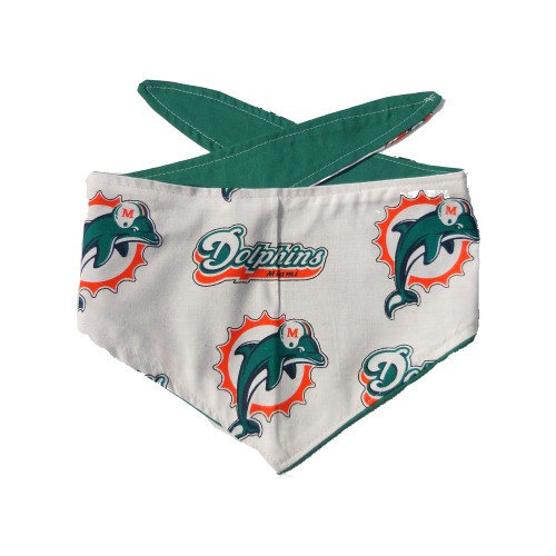 Miami Dolphins NFL Dog Bandanas - White