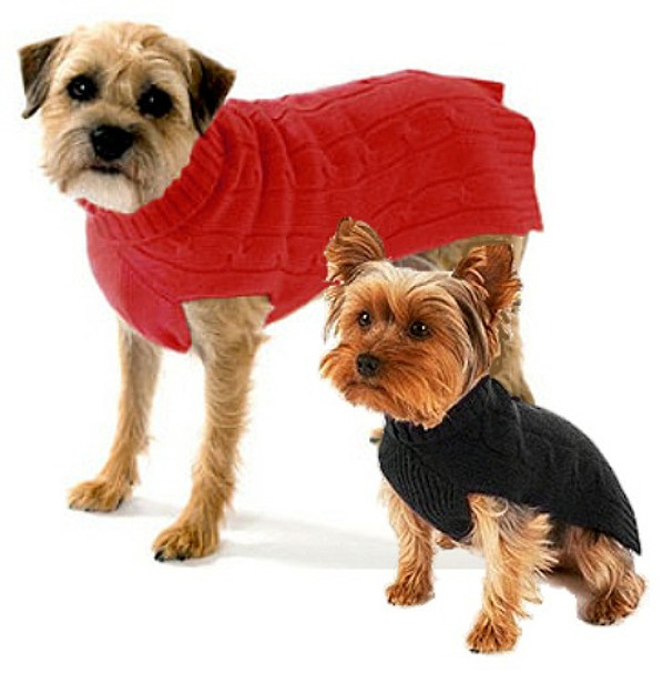 Cashmere Dog Sweater - Red or Black