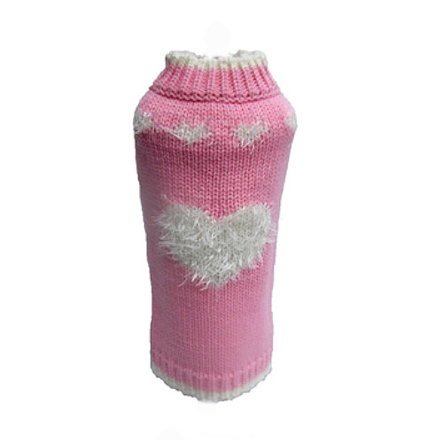 Pink Fluffy Sweetheart Dog Sweater
