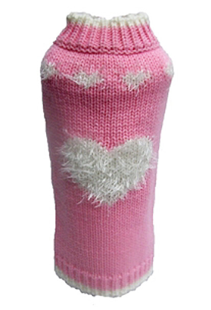 Pink Fluffy Sweetheart Dog Sweater