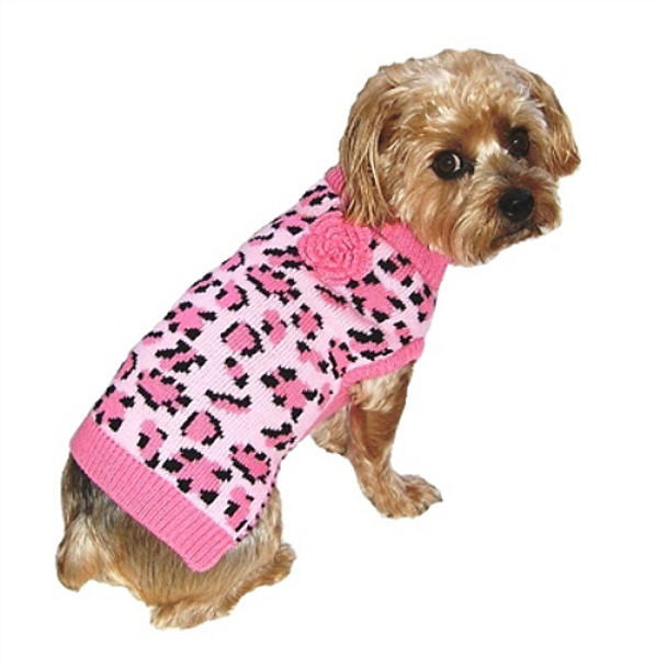 Pink Leopard Dog Sweater