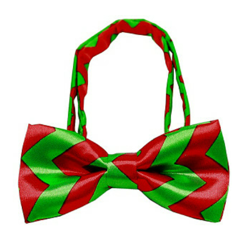 Christmas Chevron Dog Bow Tie - Small & Medium