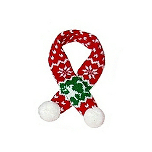 Sassy Knitted Winter Pet Dog Scarf - Red Reindeer