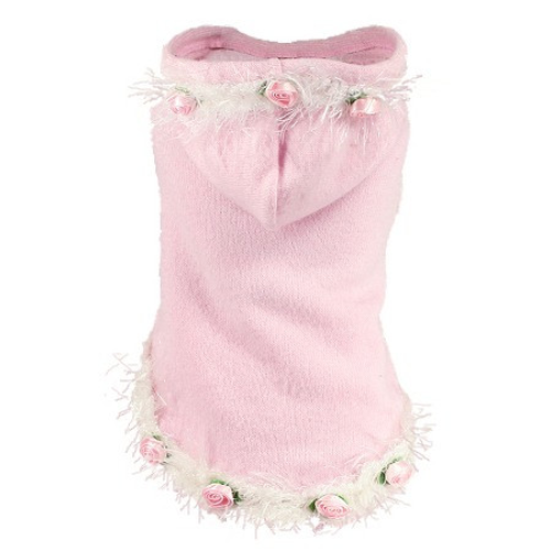 Soft Pink Rose Dog Sweater Hoodie