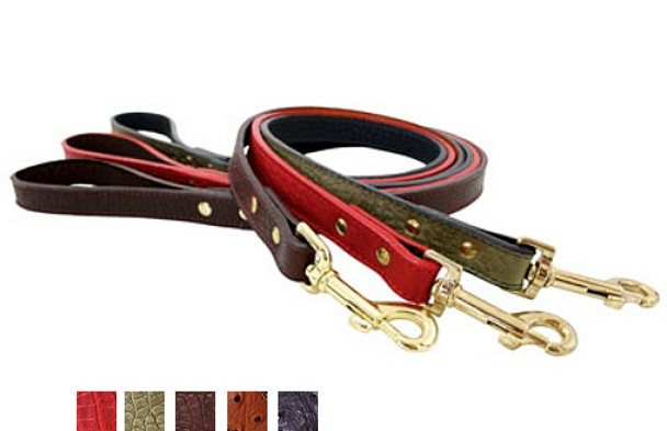 Savannah Reptile Embossed Leather Dog Leads