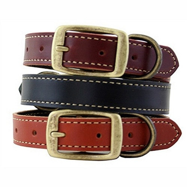 Lake Country Stitched Leather Dog Collar