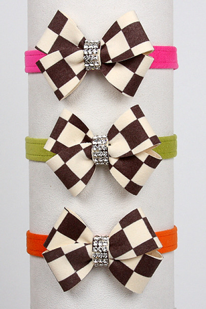 Windsor Check Nouveau Bow Dog Collars by Susan Lanci - 3