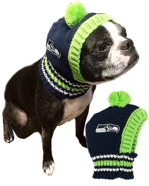 Nfl Seattle Seahawks Knit Dog Ski Hat Hip Doggie At Puprwear