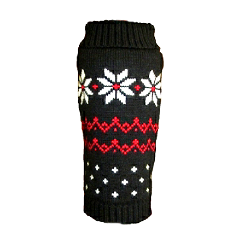 Black Fair Isle Snowflake Dog Sweater