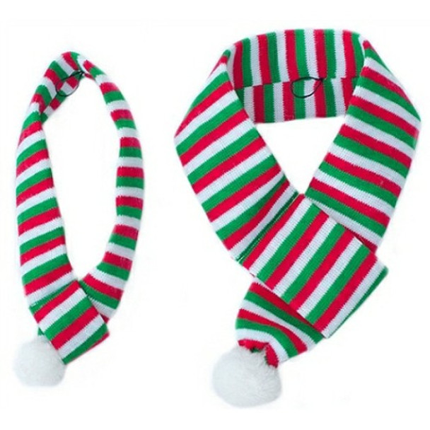 Pet Dog Christmas Holiday Striped Scarf