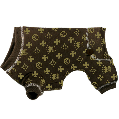 HD Crown Brown Long Johns Dog Pajamas