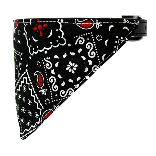 Dog Collar Bandana - Black Classic Western Bandana Collar
