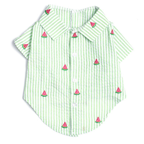 Green Stripe Watermelon Pet Dog Shirt - Small - Big Dog