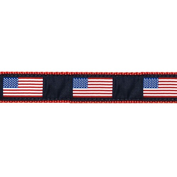 American Flag 3/4 & 1.25 inch Dog Collar, Harness