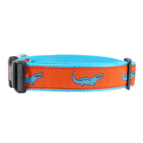 Orange Alligator 1/2, 3/4 & 1.25 inch Dog & Cat Collar