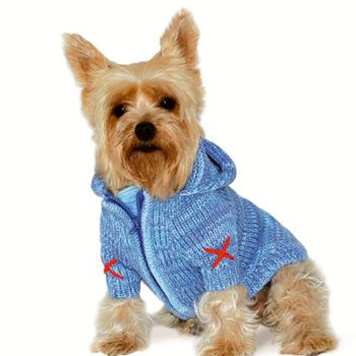 Hoodie Dog Sweater Coat - Blue