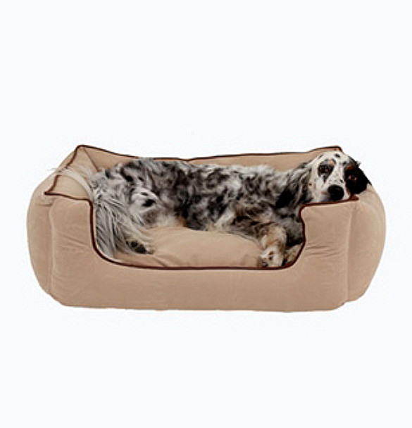 Low Profile Microfiber Kuddler Dog Bed - Linen