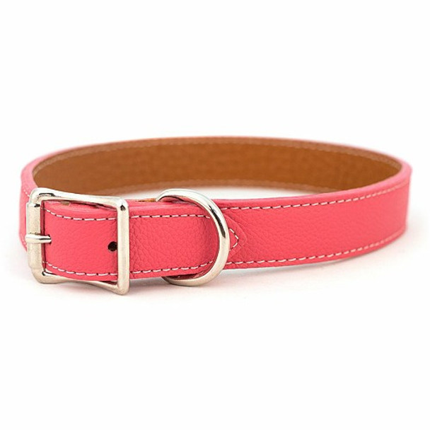 Tuscan Leather Dog Collar & Leash - Pink