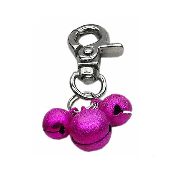 Triple Bells for Dog or Kitty Cat Collar or Harness - Bright Pink