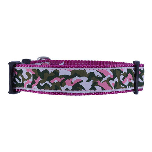 Dog Collar - Pink Camo -  3/4 & 1 1/4