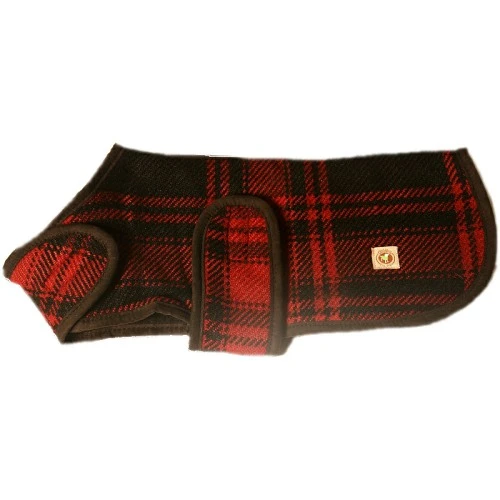Handmade Red Plaid Wool Blanket Pet Dog Coat