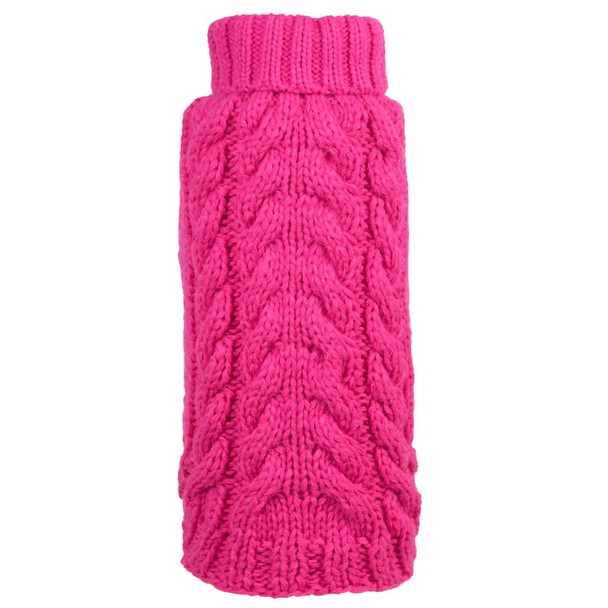 Hand Knit Pink Turtleneck Dog Sweater
