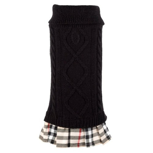 Black Turtleneck Dog Sweater Dress