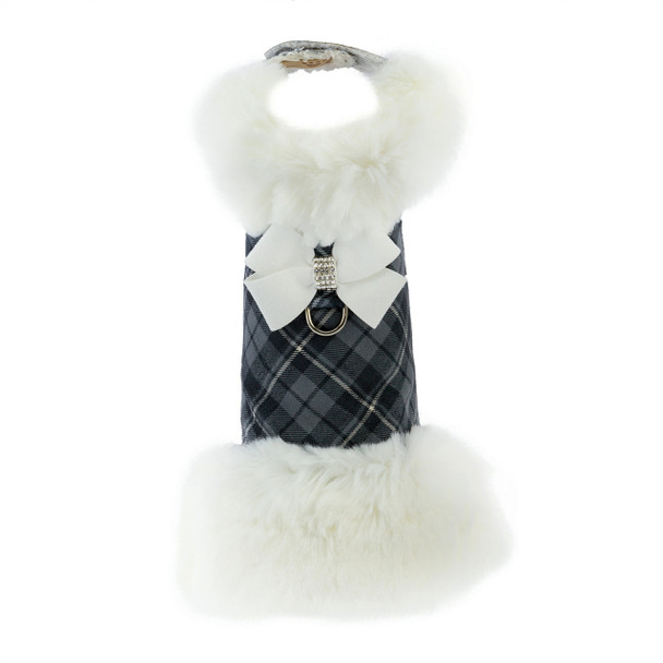 White Fox & White Nouveau Bow Dog Coat - Choose Coat Color