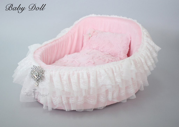 Baby Doll Crib Dog Bed - Pink