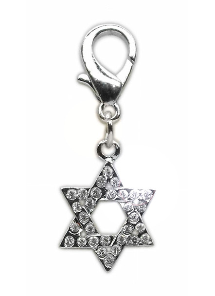 Star of David Rhinestone Dog Collar Charms - Lobster Claw