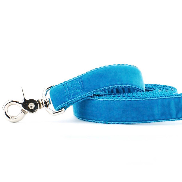 Teal Swiss Velvet Dog Leash