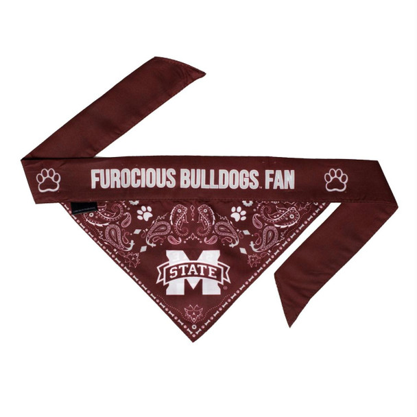 Mississippi State Bulldogs Pet Reversible Paisley Bandana