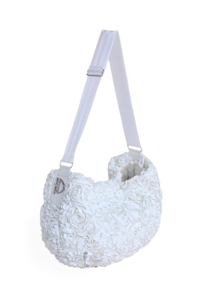 Victorian Luxury Pet Dog Messenger Sling - White